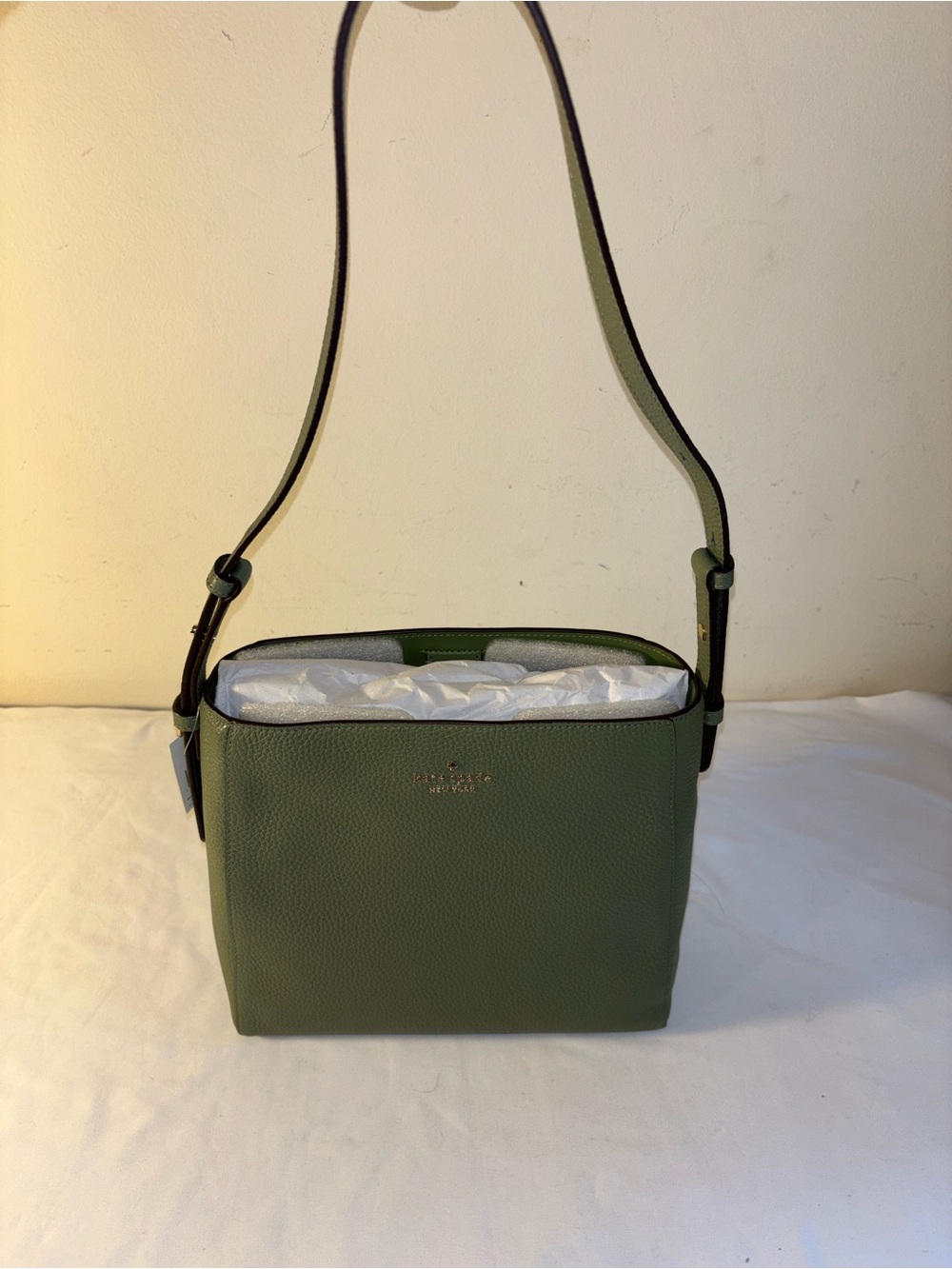 Kate Spade Juliette Medium Bucket Bag in a light green